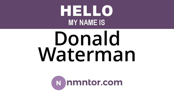 Donald Waterman