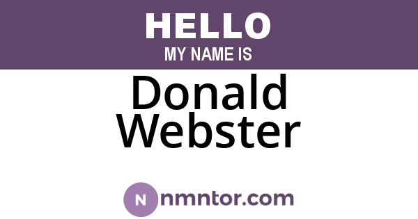 Donald Webster