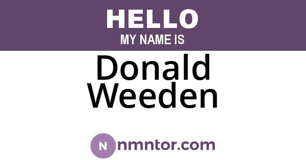 Donald Weeden