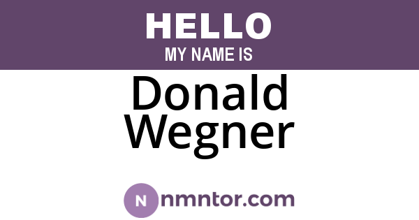 Donald Wegner