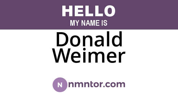 Donald Weimer