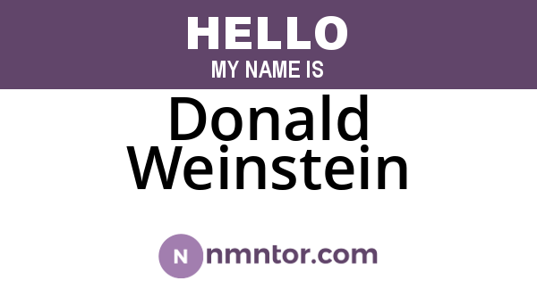 Donald Weinstein