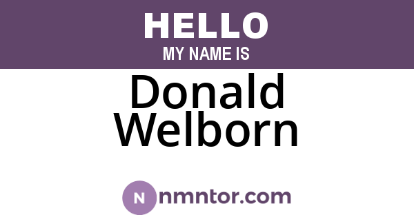 Donald Welborn