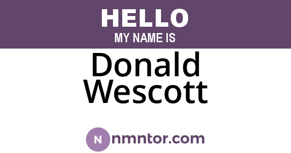 Donald Wescott