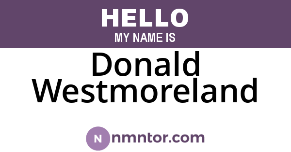 Donald Westmoreland