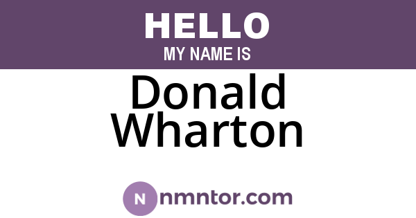 Donald Wharton