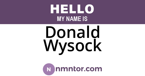Donald Wysock
