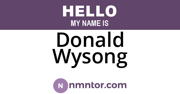 Donald Wysong