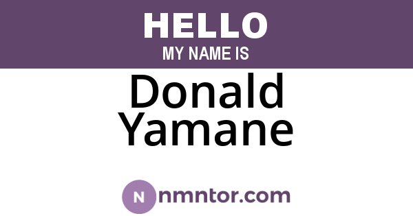 Donald Yamane