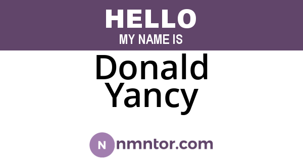 Donald Yancy