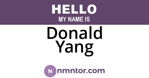 Donald Yang
