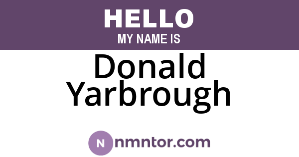 Donald Yarbrough