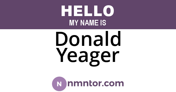 Donald Yeager
