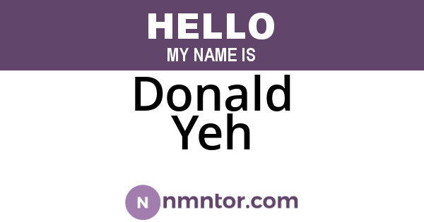 Donald Yeh