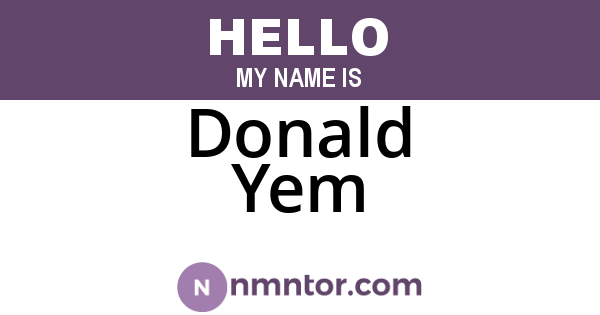 Donald Yem