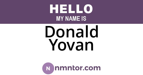 Donald Yovan