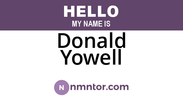 Donald Yowell