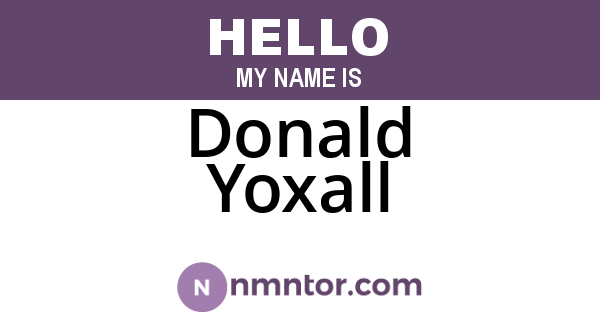 Donald Yoxall