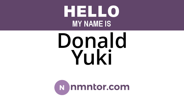 Donald Yuki