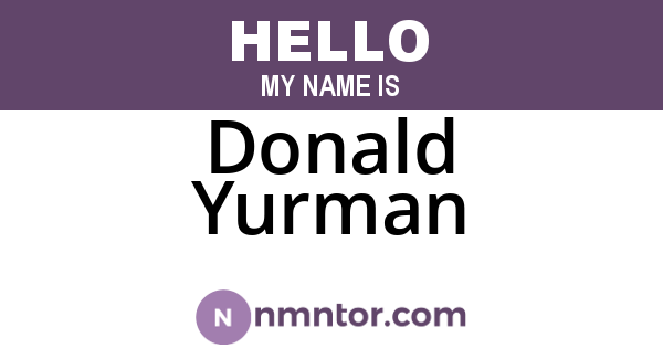 Donald Yurman