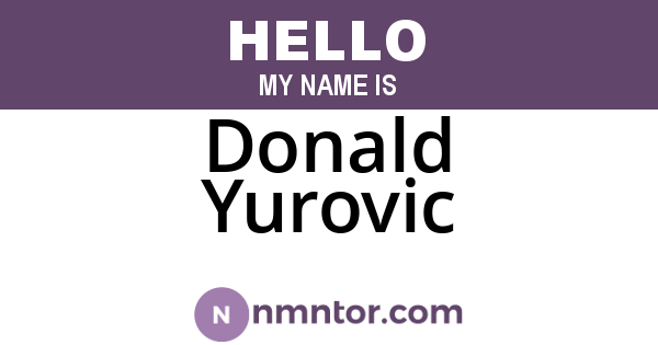 Donald Yurovic