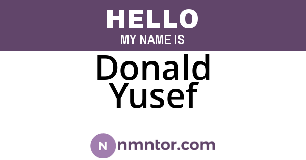 Donald Yusef