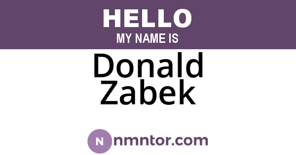 Donald Zabek