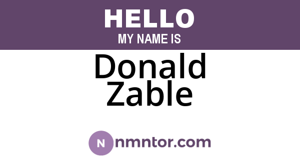 Donald Zable
