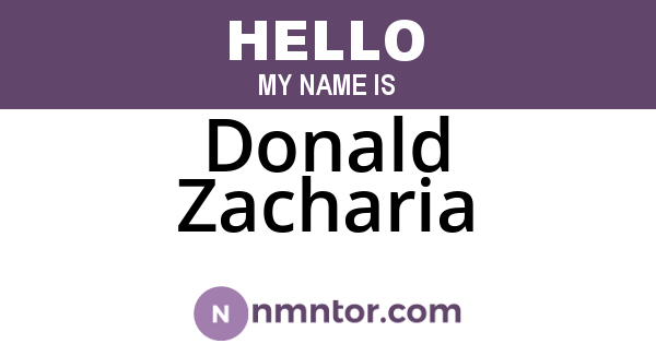 Donald Zacharia