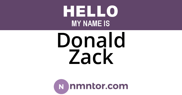 Donald Zack
