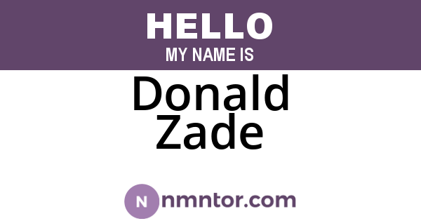 Donald Zade