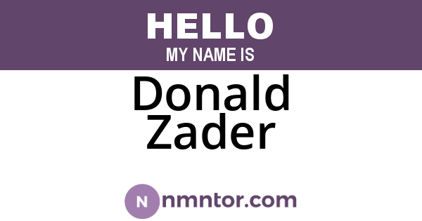 Donald Zader