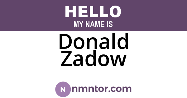 Donald Zadow