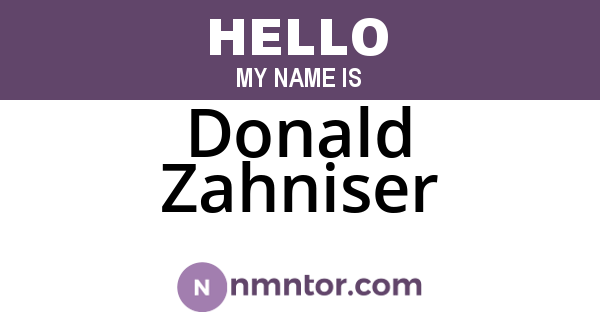 Donald Zahniser