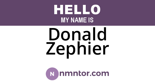 Donald Zephier