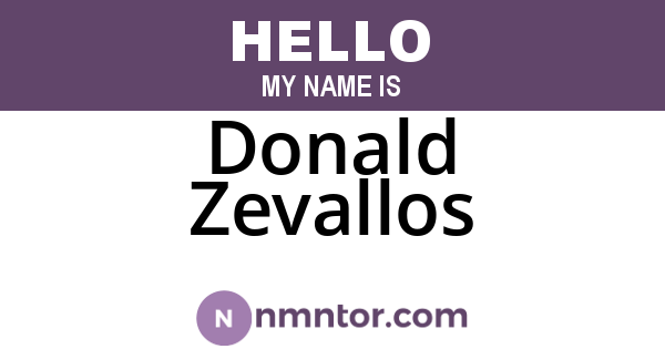 Donald Zevallos