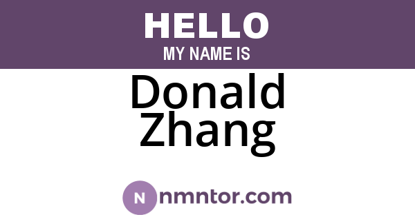 Donald Zhang