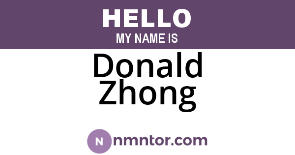 Donald Zhong
