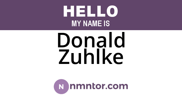 Donald Zuhlke