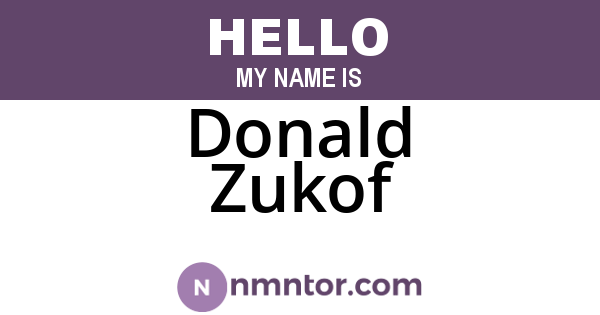 Donald Zukof