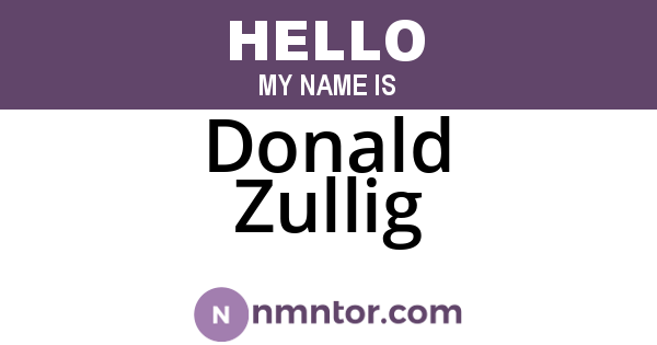 Donald Zullig