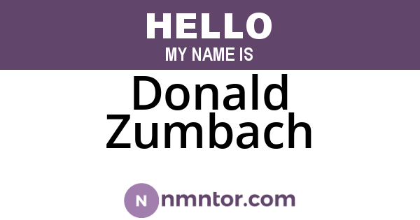 Donald Zumbach