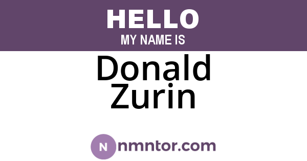 Donald Zurin