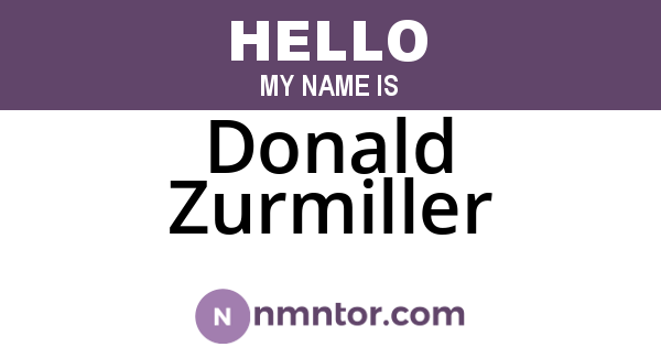Donald Zurmiller