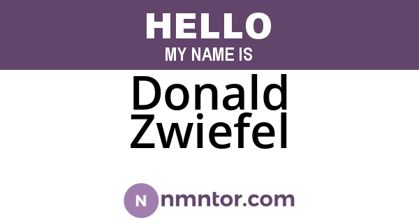 Donald Zwiefel