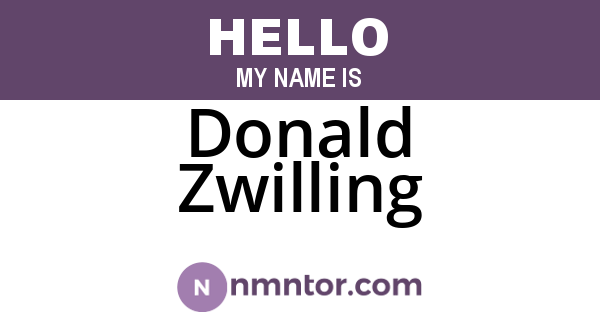 Donald Zwilling