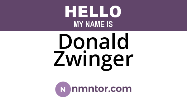 Donald Zwinger
