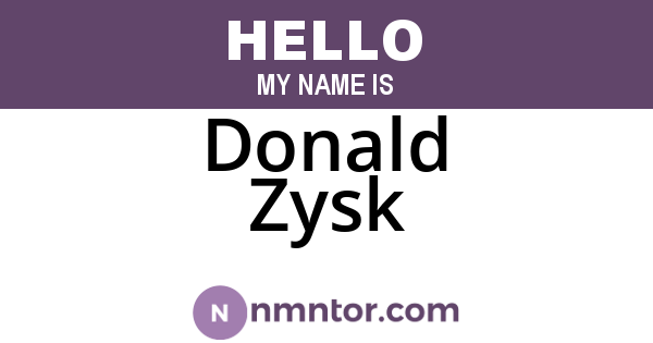 Donald Zysk