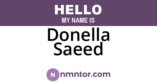 Donella Saeed