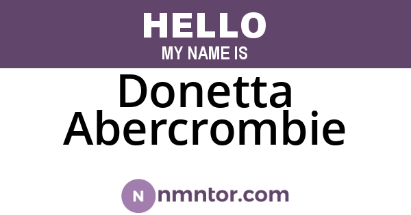 Donetta Abercrombie